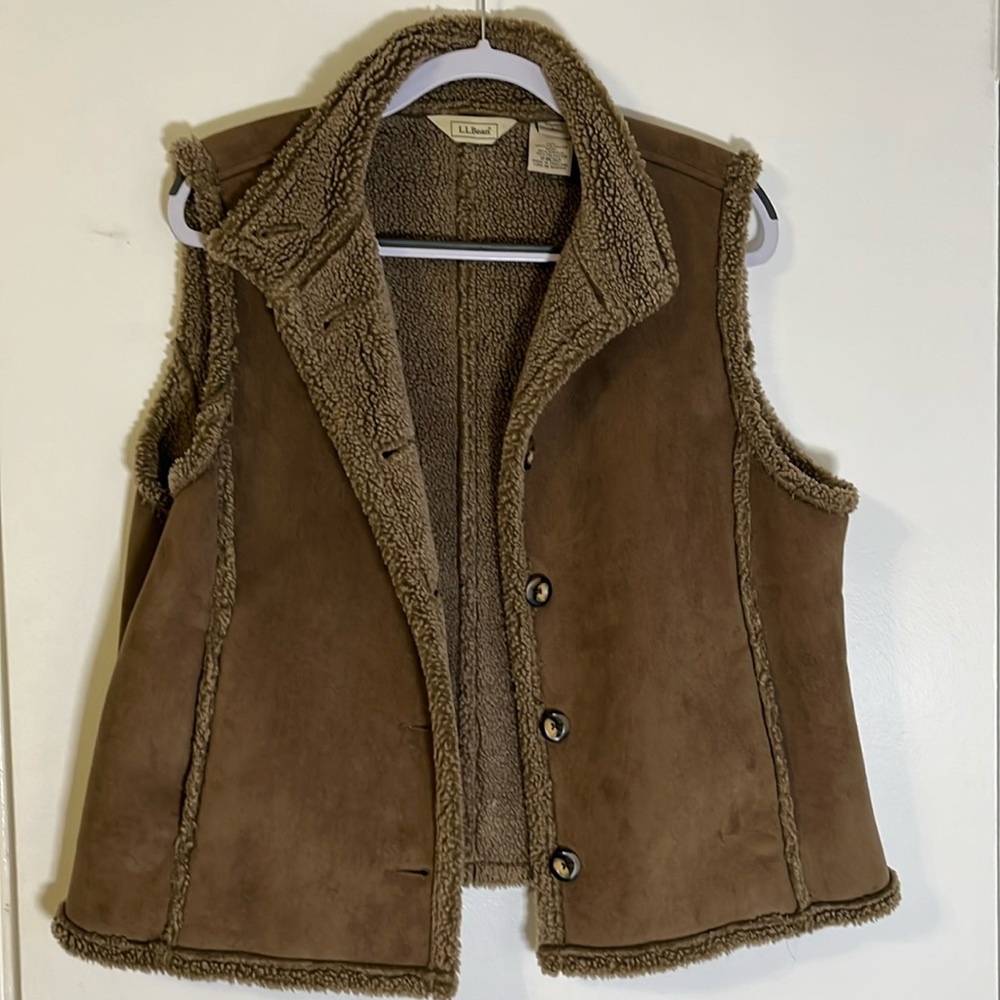 L.L. Bean Brown Shearling Vest